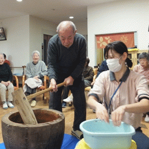 餅つき②